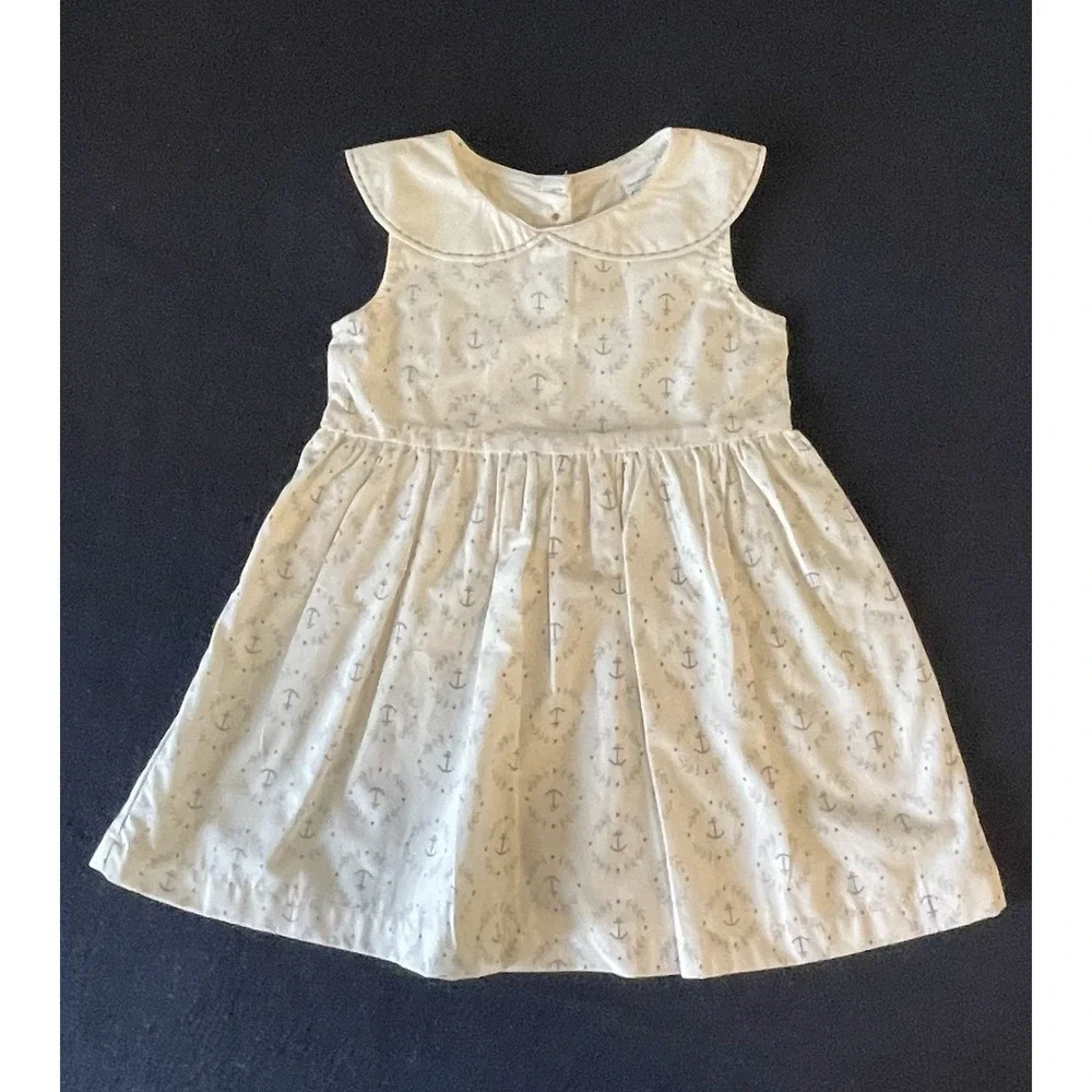 New Carter's Nautical Dress Baby Girls 12 Months 12m Peter Pan Collar Just One U
